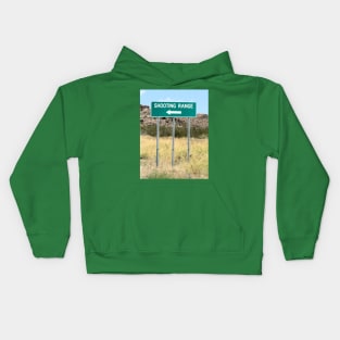 Turn Left to Shooting Range Kids Hoodie